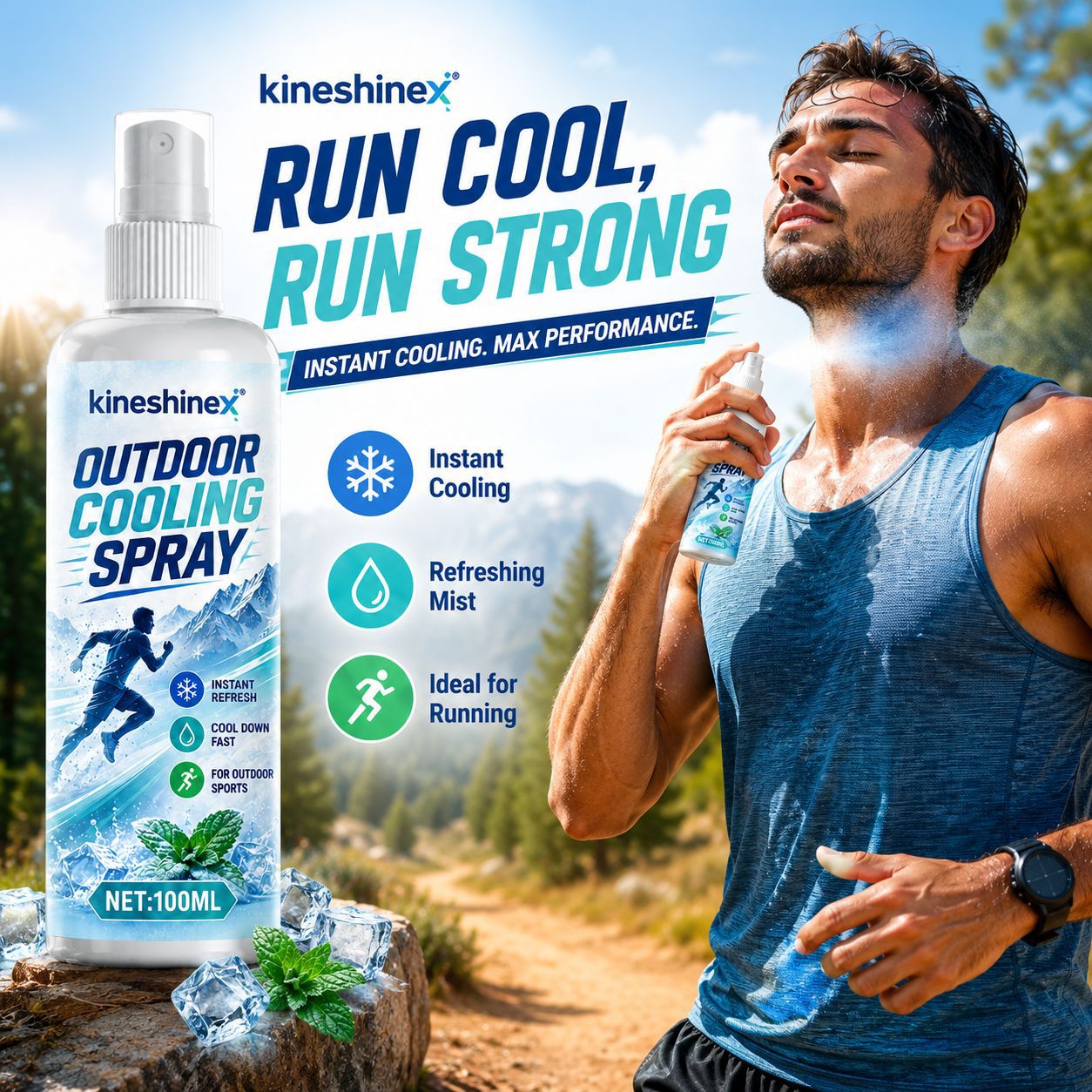 Hair Care Spray - Outdoor Cooling Spray 100ml–Instant Refresh for