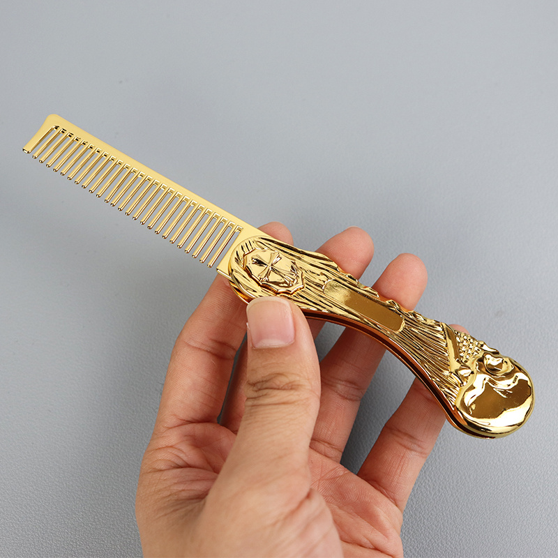 Hair Care Zinc - 1Pc Zinc Alloy Portable Folding Comb