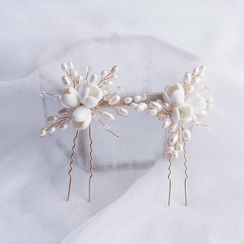 Hair Care Zinc - Natural pearl ceramic flowers carefully crafted