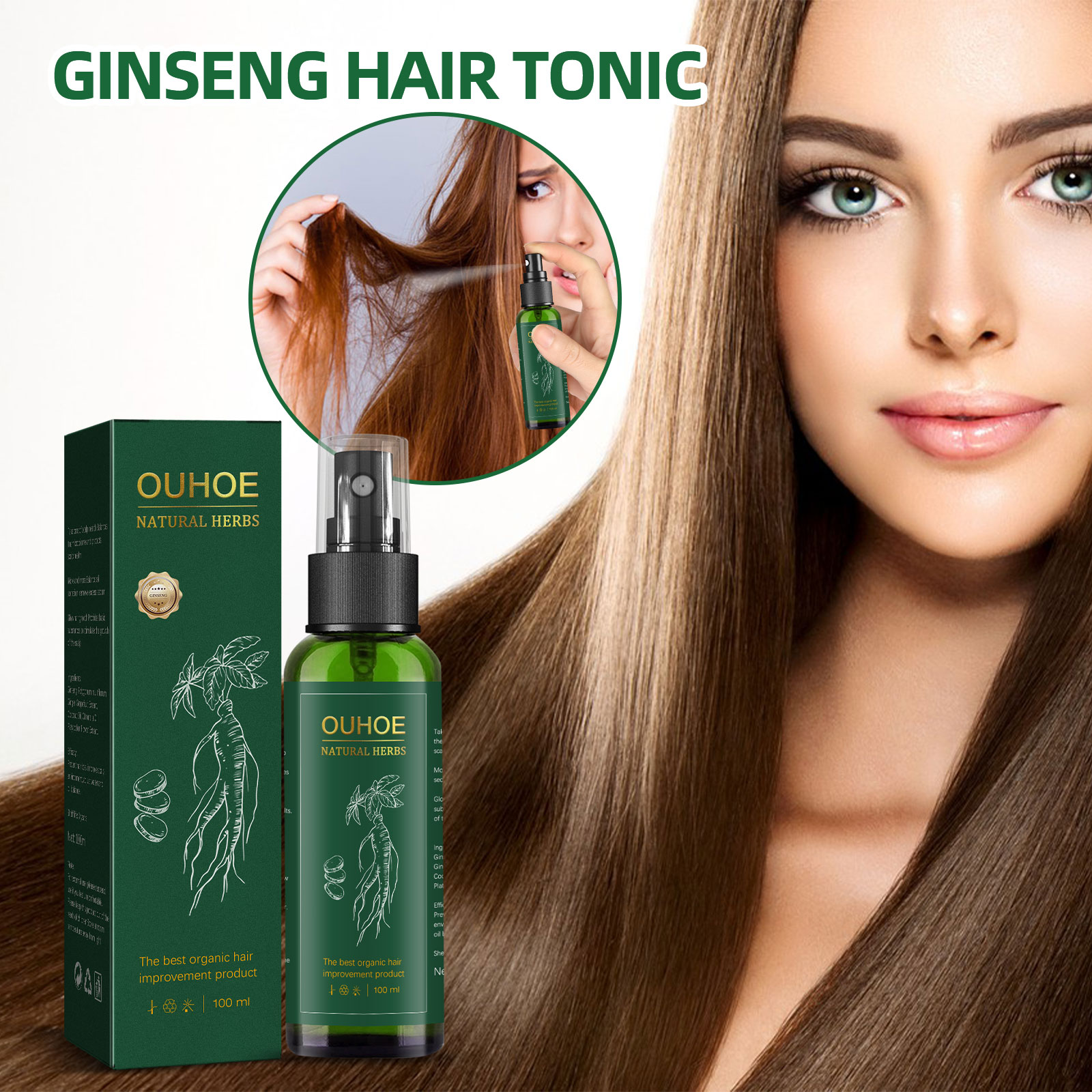 Hair Care Ginseng - Natural Herbal Ginseng Hair Care Spray