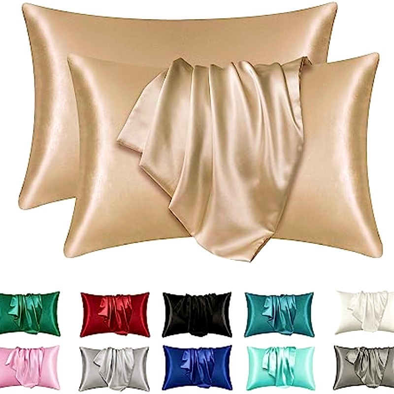 Satin Pillowcase Silk - 2pcs Satin Silk Pillowcase for Hair