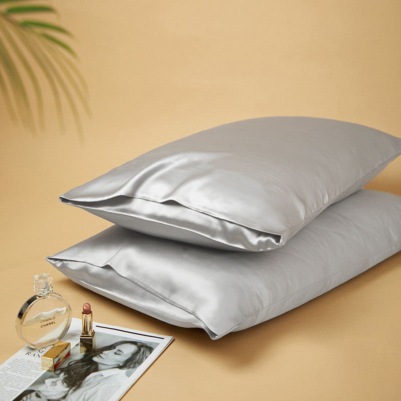 Satin Pillowcase Silk - 1pair Housewife Pillowcase Both Sides 22MM