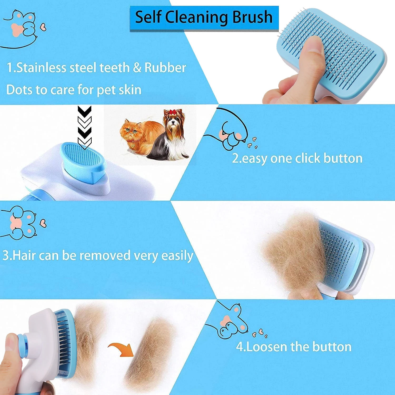 Dog Hair Remover Brush Cat Dog - đánh giá và giá Hair Care Long Hair
