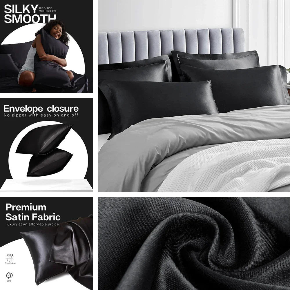 2 Pack Satin Pillowcase for Ha - đánh giá và giá Satin Pillowcase Silk
