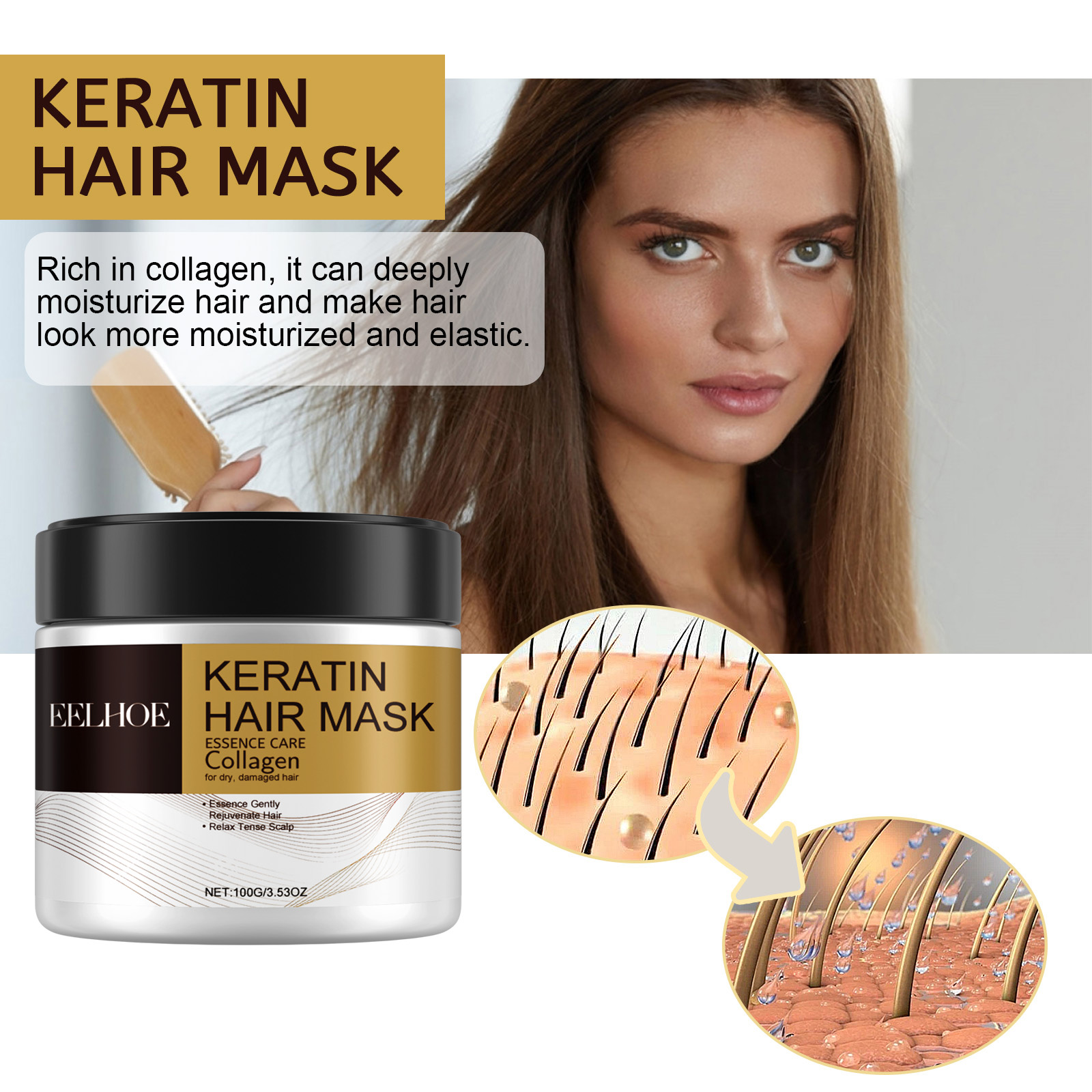 Keratin Care Hair Mask Deep No - đánh giá và giá Hair Care Orange