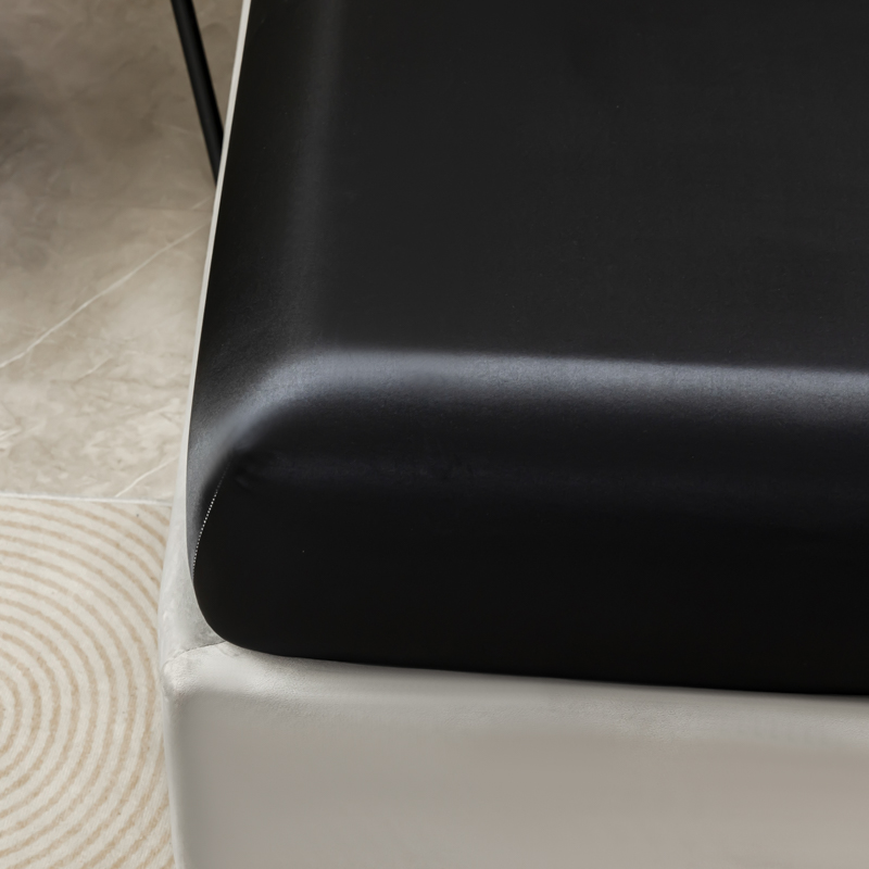 3Pcs Black Satin Fitted Sheet  - đánh giá và giá Satin Pillowcase Silk
