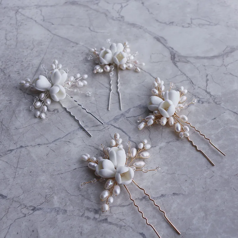 Natural pearl ceramic flowers  - đánh giá và giá Hair Care Zinc