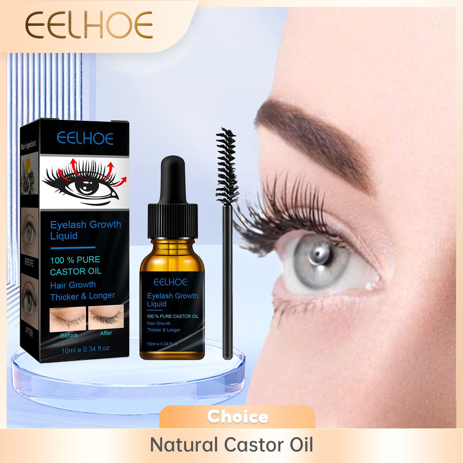 Castor Oil Eyelash Growth Seru - đánh giá và giá Hair Care Tonic