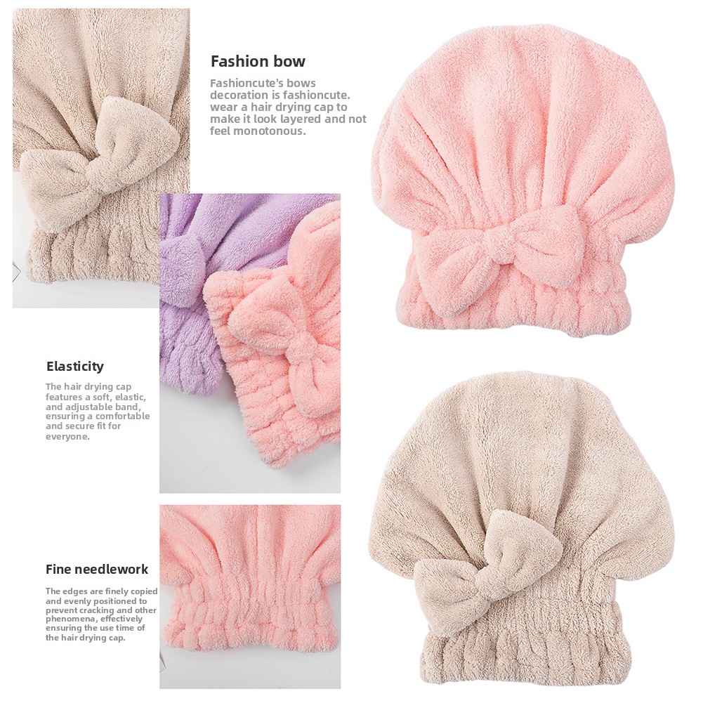 Bow-Knot Shower Cap Super Abso - đánh giá và giá Hair Care Long Hair