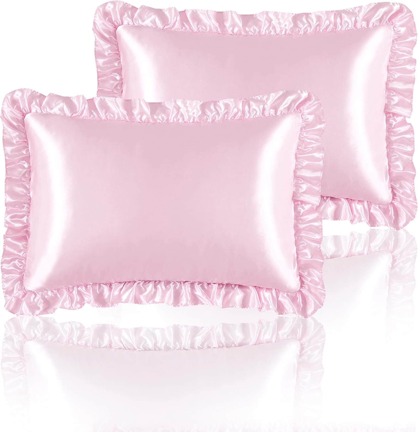 2Pcs Satin Ruffled Pillow Case - đánh giá và giá Satin Pillowcase Silk