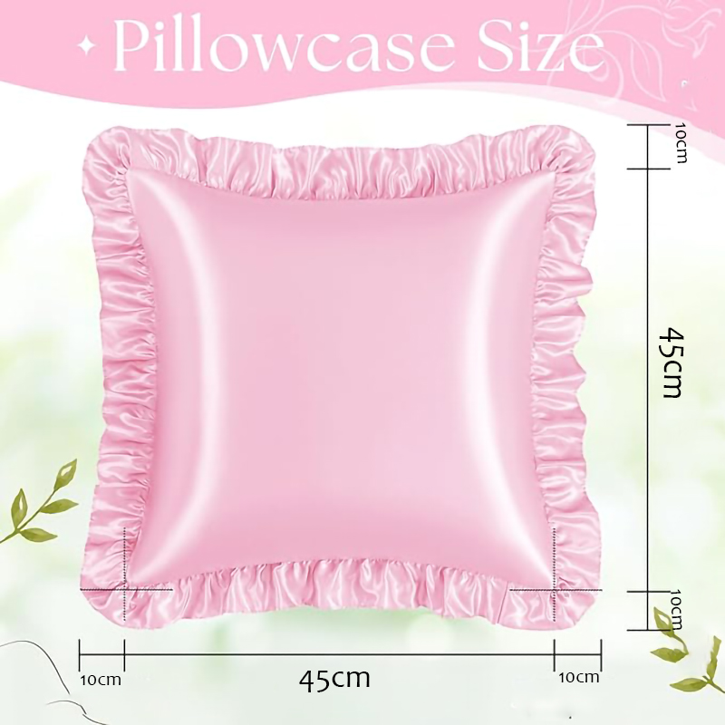 2Pcs Satin Ruffled Pillow Case - đánh giá và giá Satin Pillowcase Silk